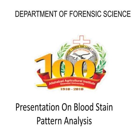 Blood stain pattern analysis