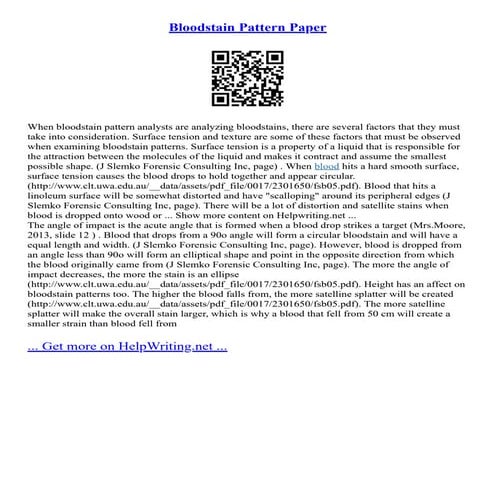 Bloodstain Pattern Paper