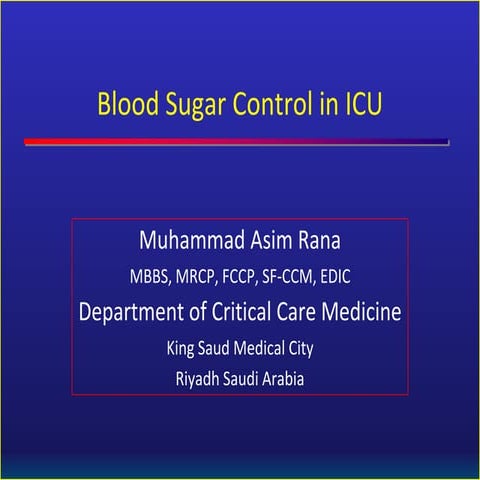 Sugar Control in ICU