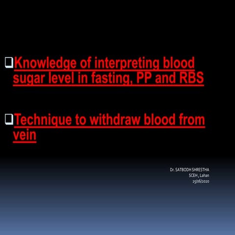 @Blood sugar level venipuncture