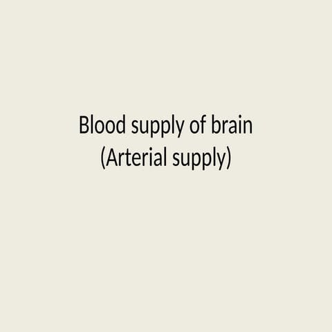 The blood supply of the brain and spinal cord | PPTX