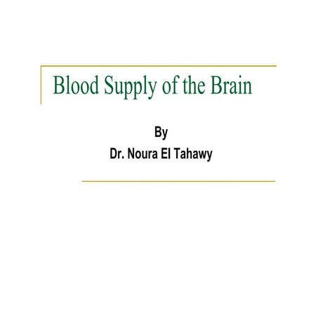 Blood supply of the brain