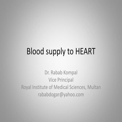 Blood supply to heart