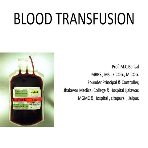 Blood transfusion