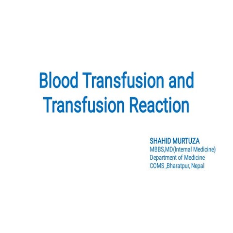Blood Transfusion . Nursing Education pdf