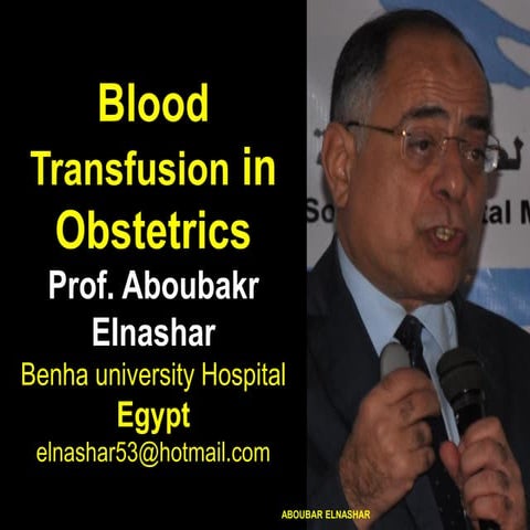 Blood transfusion in obstetrics