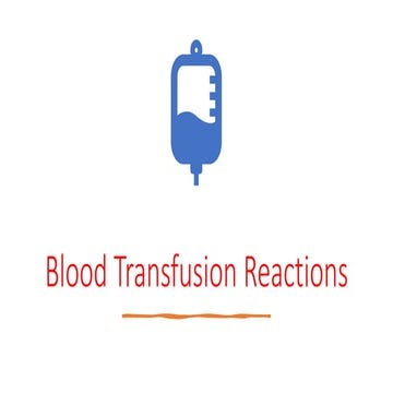 Blood Transfusion Reactions