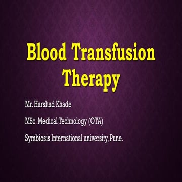 Blood transfusion Therapy - BT