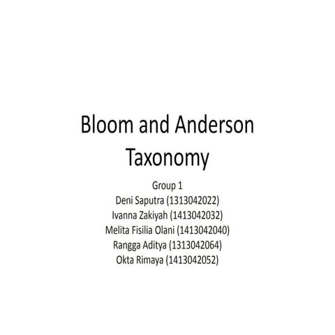 Bloom and anderson taxonomy 