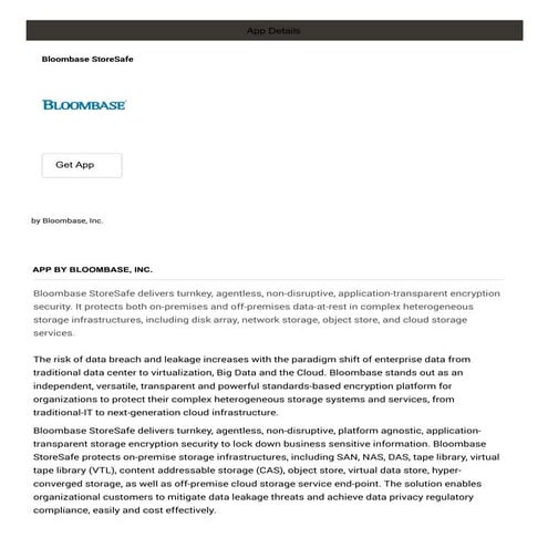 Bloombase store safe bloombase, inc. - oracle cloud marketplace | PDF