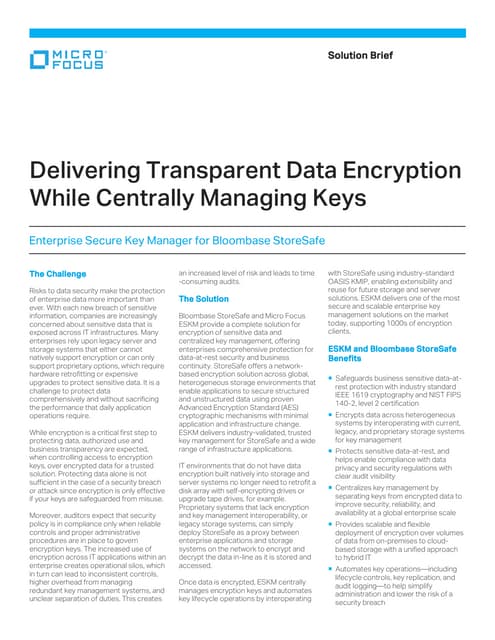 Two Become One Conference Keynote: Encryption and Key Management | PPT