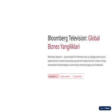 Bloomberg Television: Global Business & Financial News Network Overview ...
