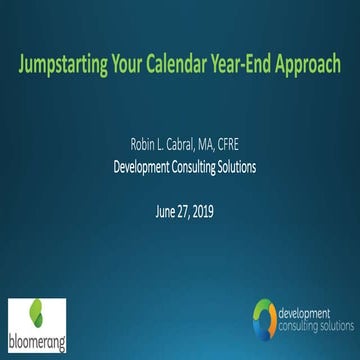 Jumpstarting Your Calendar Year-End Fundraising