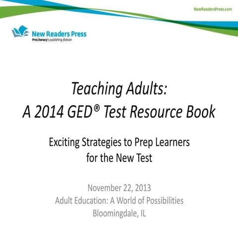 Bloomingdale IL: Exciting Strategies for Teaching 2014 GED Test Preparation