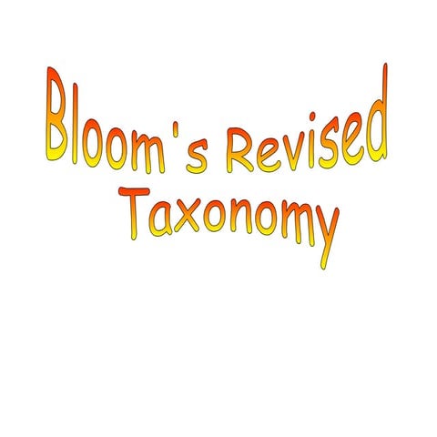 Bloom's Taxonomy (Short Version)