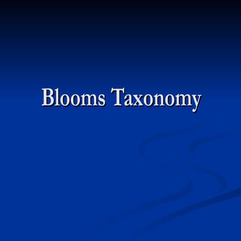 Blooms Taxonomyof Instructional Activities