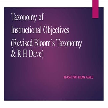 Bloom's taxanomy
