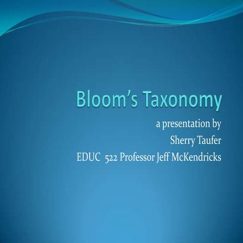 Bloom S Taxonomy More details about the general structure