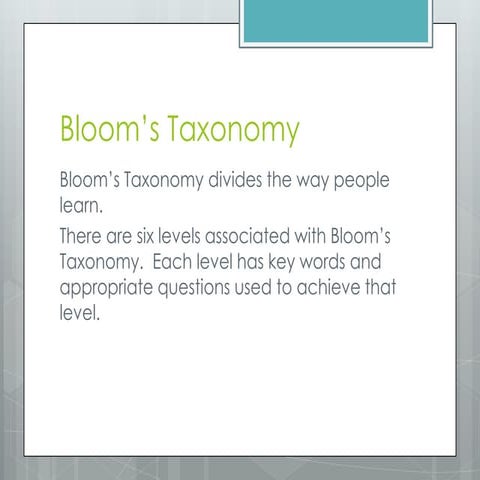 Bloom’s taxonomy