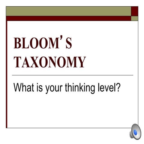 Blooms taxonomy