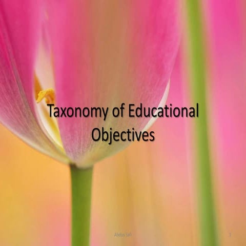 Bloom's Taxonomy of Educational Objectives