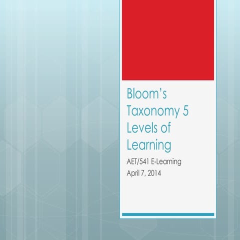 Bloom’s taxonomy 5 levels of learning
