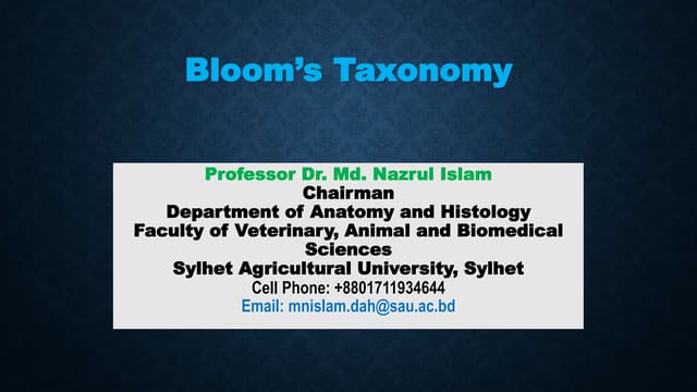 Bloom’s Taxonomy