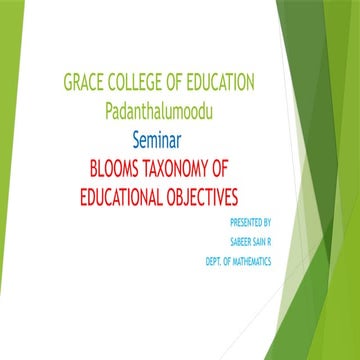 Objectives of teaching mathematics & Blooms Taxonomy | PPTX