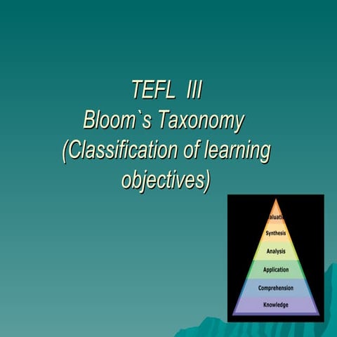 Bloom's taxonomy ppp2011
