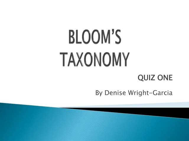 Bloom’s taxonomy quiz