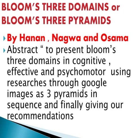 Bloom s three pyramids