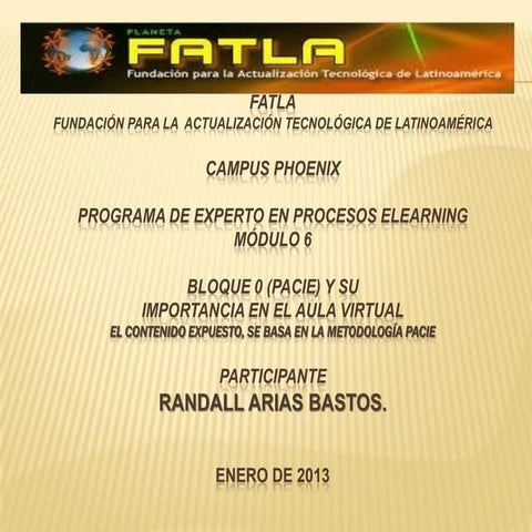 Bloque 0 (pacie) importancia en un aula virtual