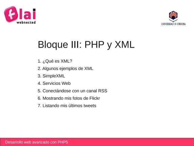 PHP Avanzado: PHP, XML y Servicios Web