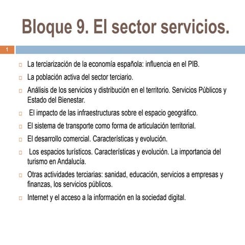 Bloque 9. el sector servicios