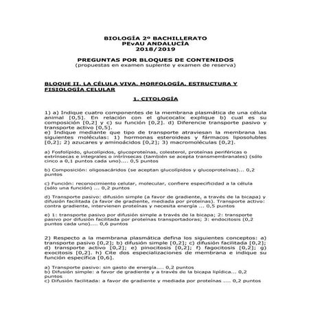 BLOQUE II_Biologia 2 PEvAU Andalucia 2018/19
