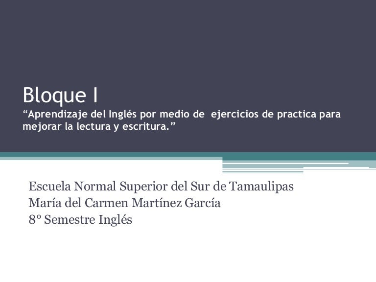 Bloque I inglés