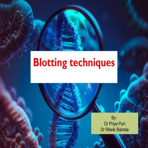 various blotting techniques in biochemistry