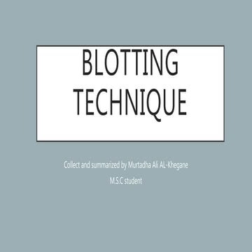 Blotting technique