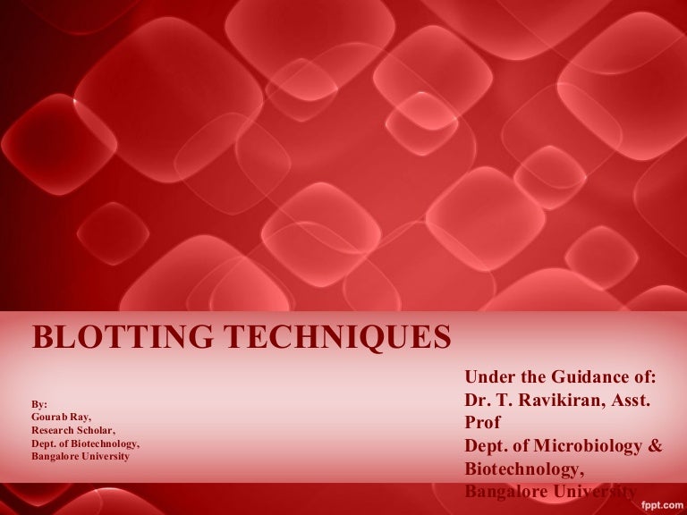 Blotting techniques in Biotechnology