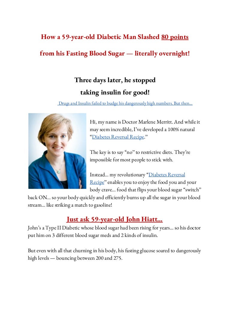 How A 59 Year Old Diabetic Man Slashed 80 Points From His Fasting Blo