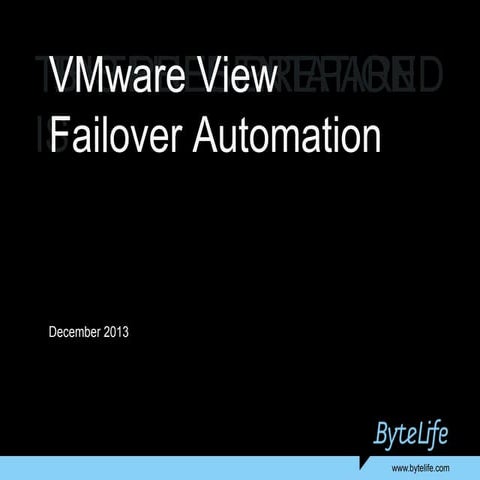 VMware View Failover - SOLVED