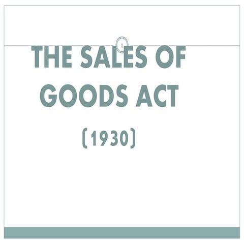 sales of goods act 1930