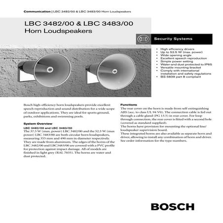 B lsp horn_lbc348200_data_sheet