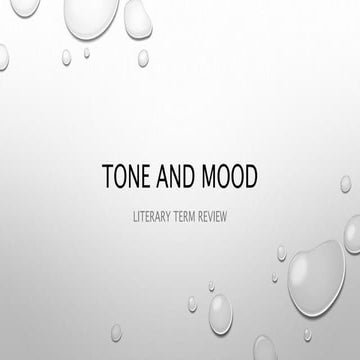 Tone and Mood