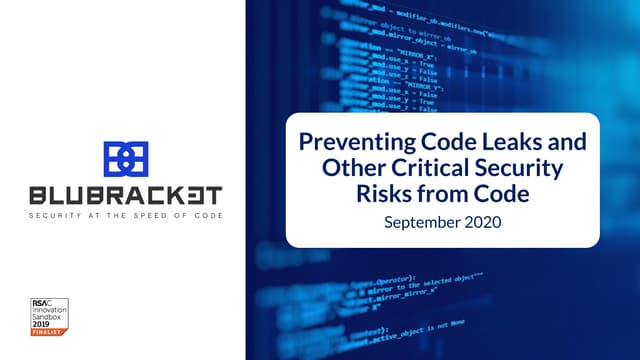 Preventing Code Leaks & Other Critical Security Risks from Code
