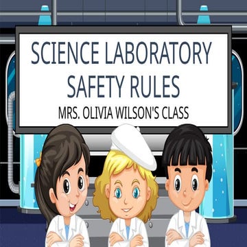 Blue and Black Cute Illustrative  Science Laboratory Safety Rules Presentation