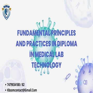 the fundamental principles and practices in diploma in medical lab technology