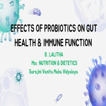 Effects of Probiotics on Gut Health and Immune Function | PDF