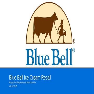 Blue Bell Creameries - Crisis Communications Plan