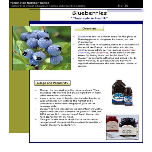 Health benefits of blueberries